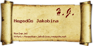 Hegedűs Jakobina névjegykártya