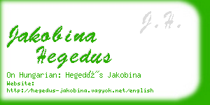 jakobina hegedus business card